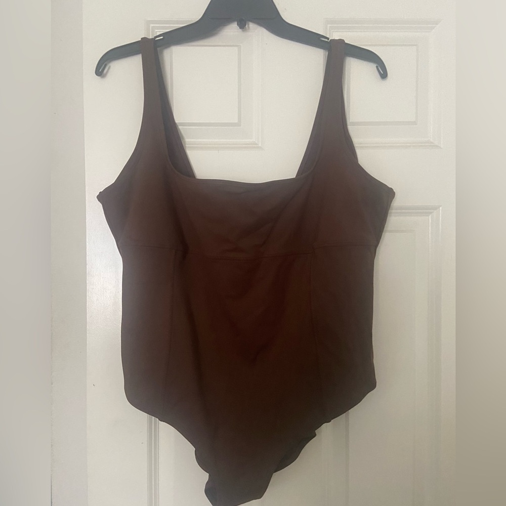 SKIMS Chocolate Brown Scoop One-Piece Swimsuit